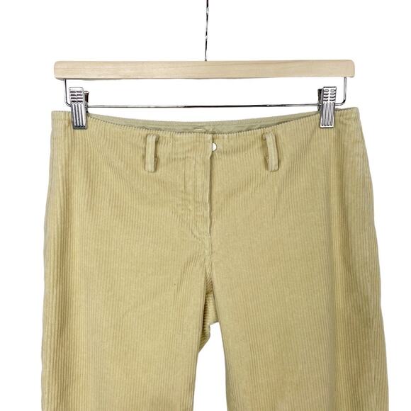 Vintage Low Rise Straight Leg Corduroy Pants Designer Max Studio Yellow Womens 6 - Picture 3 of 10